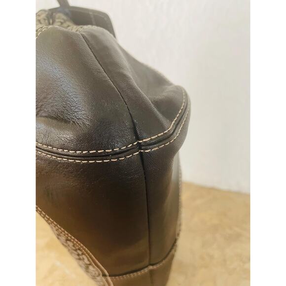 Coach SOHO Signature C Canvas Leather black Shoulder bag HandBag 10578 - Picture 7 of 10